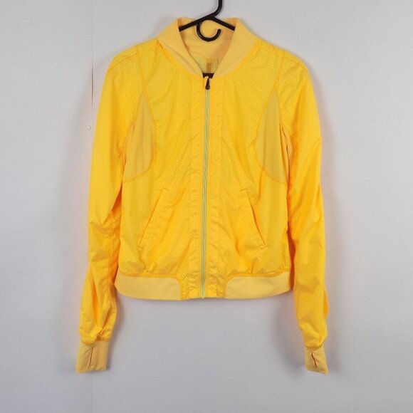 Lululemon Jacket Run two to make it Sz 6 Reversible Burning Yellow Mellow Yellow - Picture 1 of 12